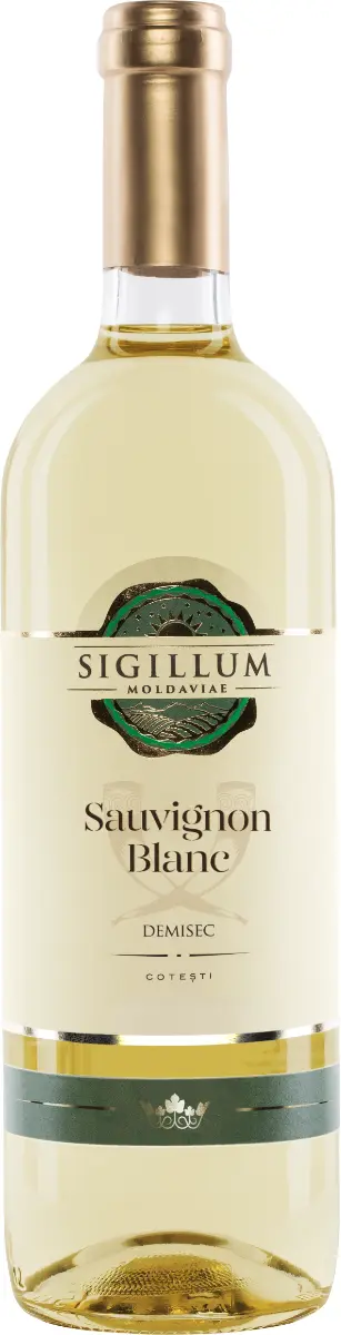 Vin Alb Sigillum Moldaviae Sauvignon Blanc, Demisec 0.75L