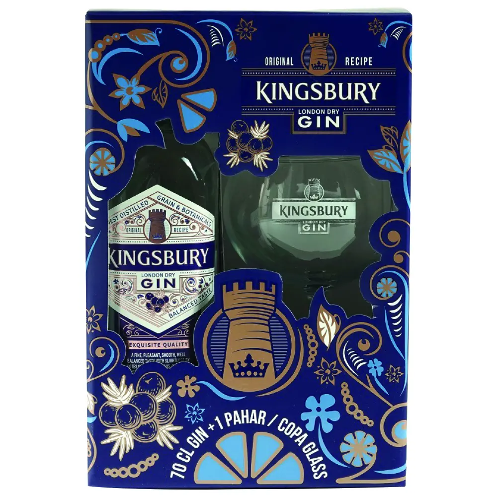 Gin Kingsbury 40% alcool  0.7l+1 Pahar