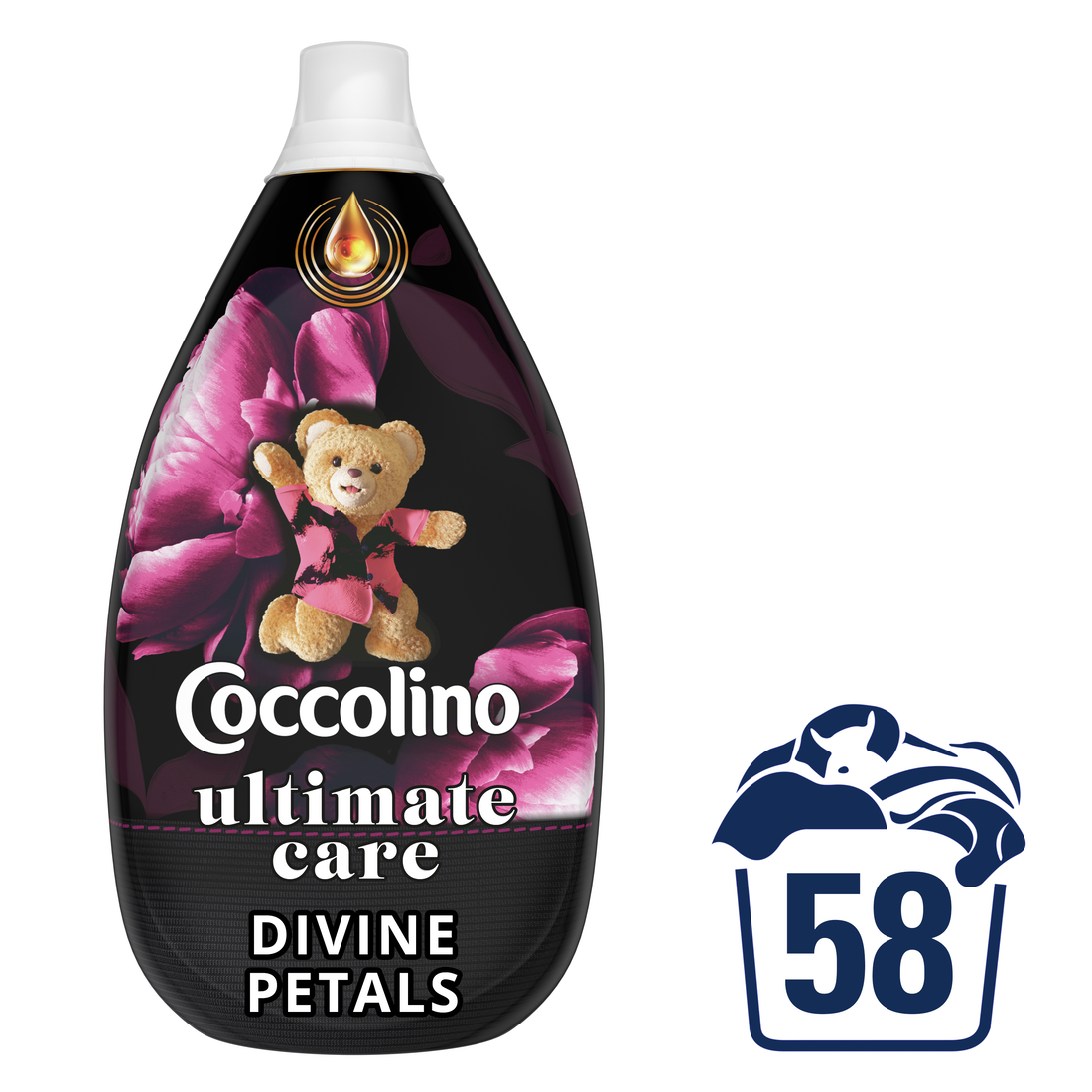 Balsam de rufe Coccolino Parfum Intens Petale Divine, 58 spalari, 870 ml