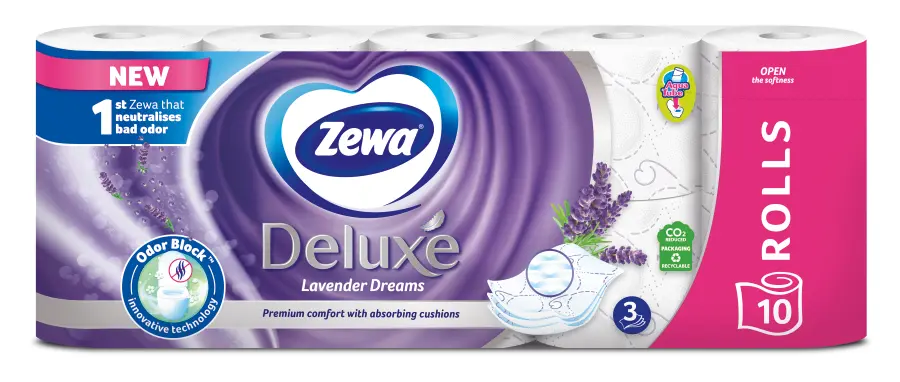 Hartie igienica Zewa Deluxe Lavender dreams, 3 straturi, 10 role