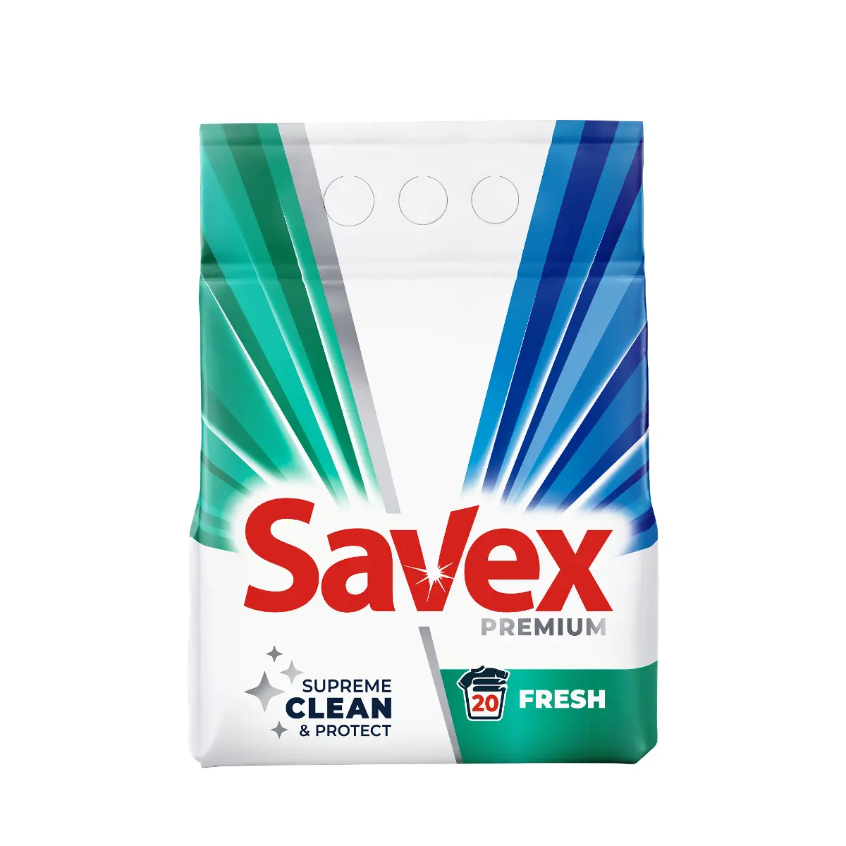 Detergent automat pudra, Savex 2in1 Fresh, 20 spalari, 2 kg