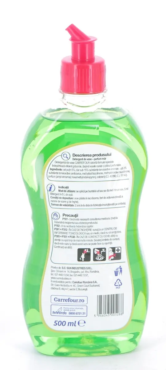 Detergent de vase super degresant, Carrefour Essential mar, 500ml