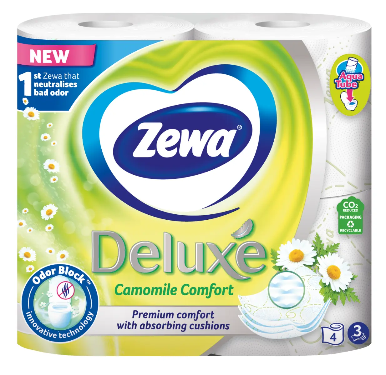 Hartie igienica Zewa Deluxe Camomile Comfort 4 role 3 straturi