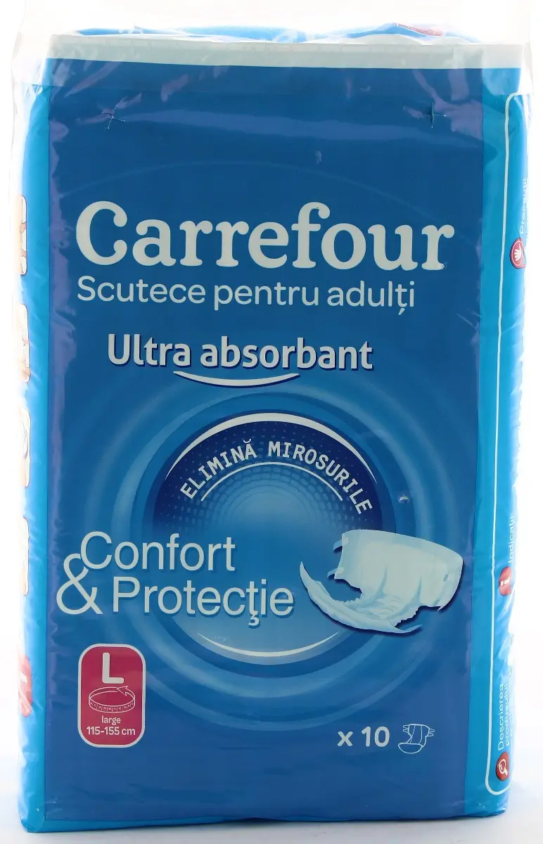 Scutece pentru adulti marimea L Carrefour 10buc