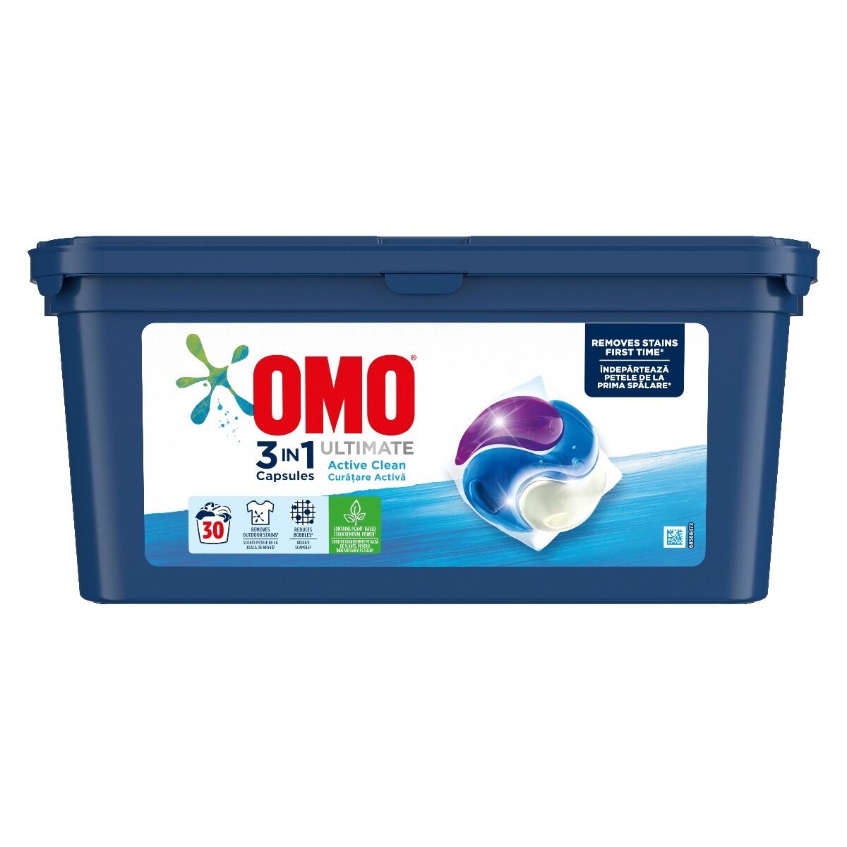 Detergent automat capsule Omo Ultimate Trio Caps Active Clean, 30spalari, 30bucati
