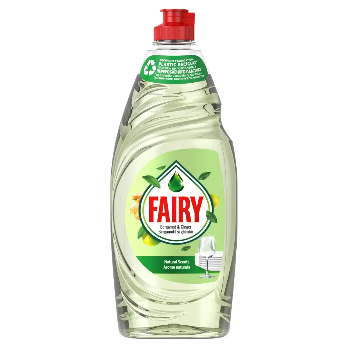 Detergent de vase Fairy Pure and Naturals Bergamota si Ghimbir, 650 ml