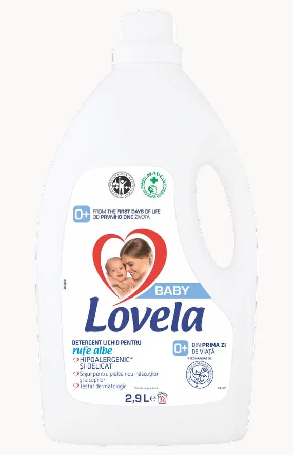 Detergent lichid, Lovela Baby, pentru rufe albe, 2.9L, 32 spalari