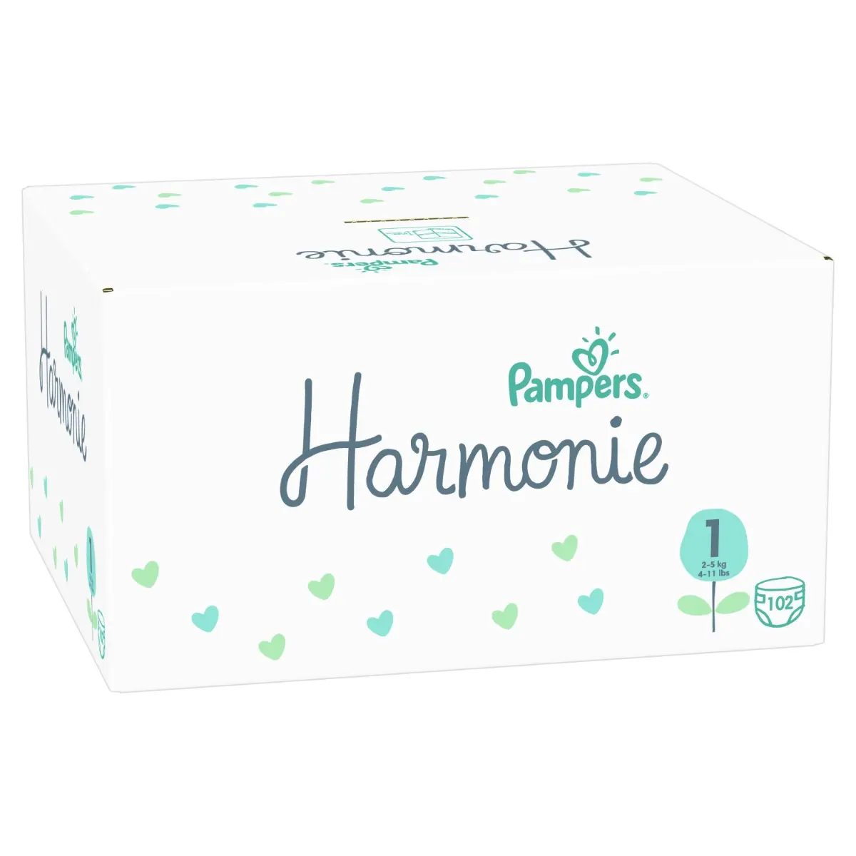 Scutece Pampers Harmonie XXL Box, Marimea 1, 2-5 kg, 102 buc