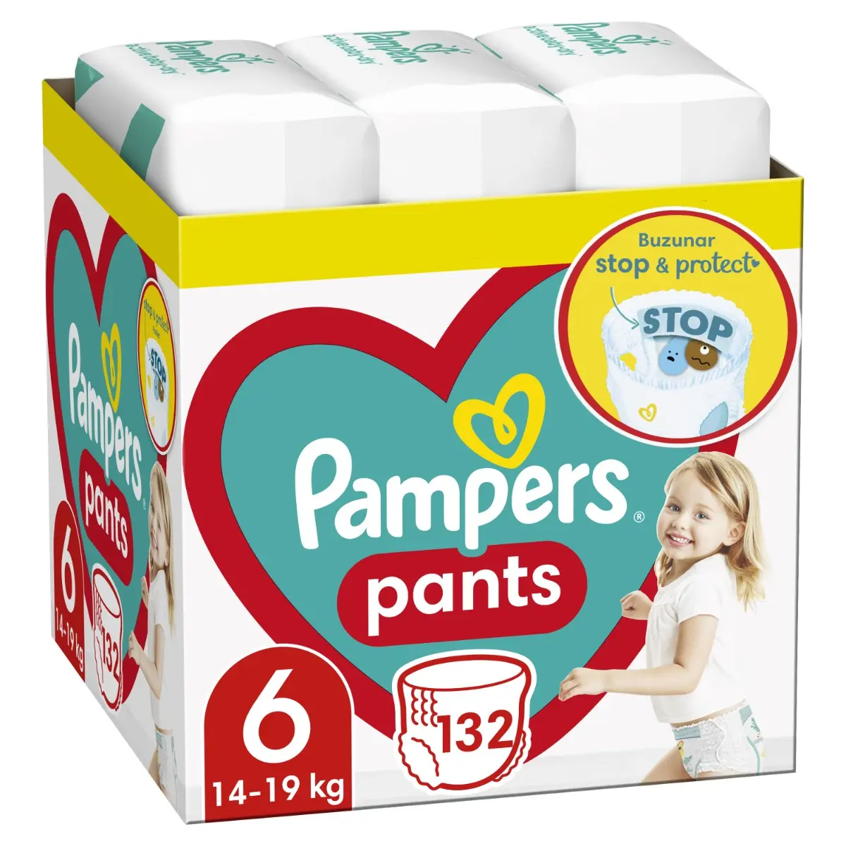 Scutece-chilotel Pampers Pants XXL Box Marimea 6, 15+ kg, 132 buc