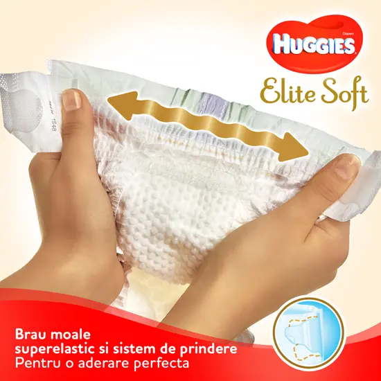 Scutece Huggies Elite Soft 4, 8-14 kg, 60 buc