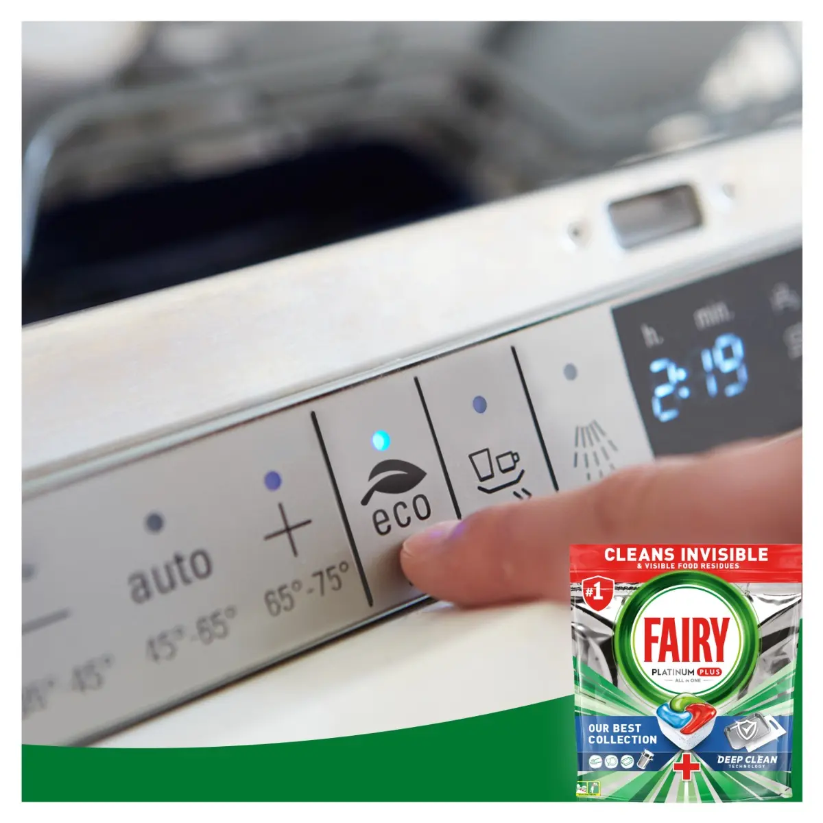 Detergent Fairy Platinum Plus Deep Clean pentru masina de spalat vase, 50 spalari