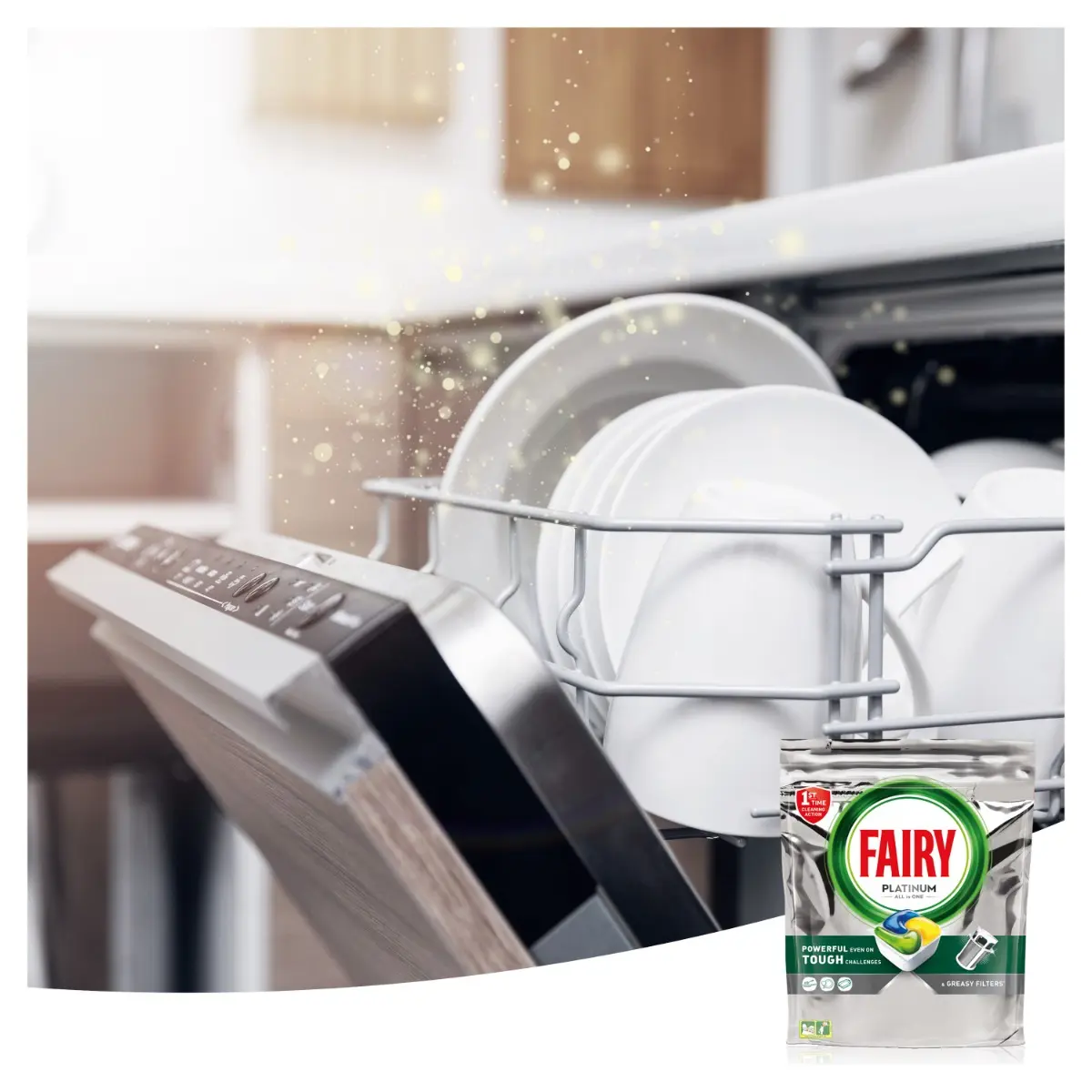 Detergent Fairy Platinum All in One pentru masina de spalat vase, 18 spalari