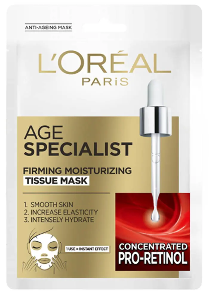 Masca servetel antirid pentru fermitate 45+, LOreal Paris Age Specialist, 30g