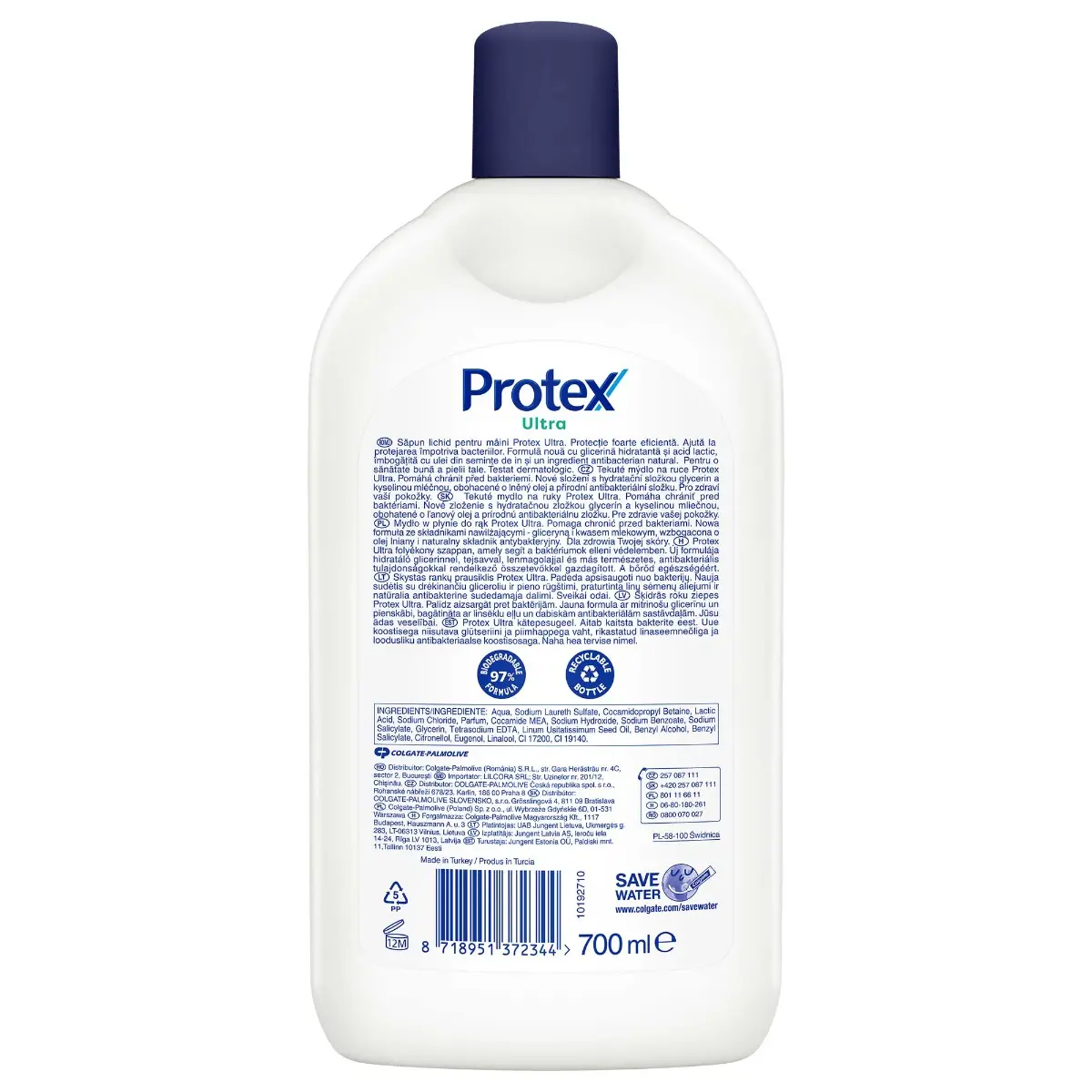 Rezerva sapun lichid Protex Ultra, cu ingredient natural antibacterian, 700ml