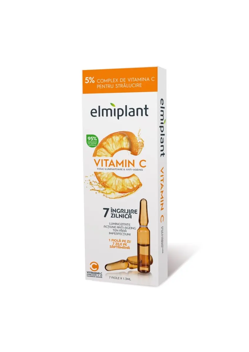 Fiole pentru iluminare si anti-ageing Elmiplant Vitamin C, 7 buc x 1.3 ml