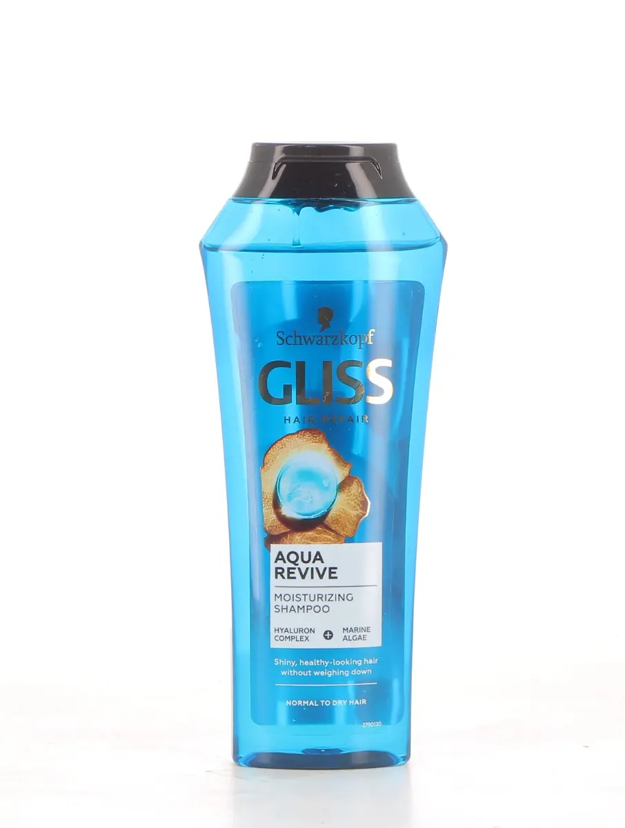 Sampon Gliss Aqua Revive pentru par normal sau uscat, cu alge marine si complex de Hyaluron 250 ml