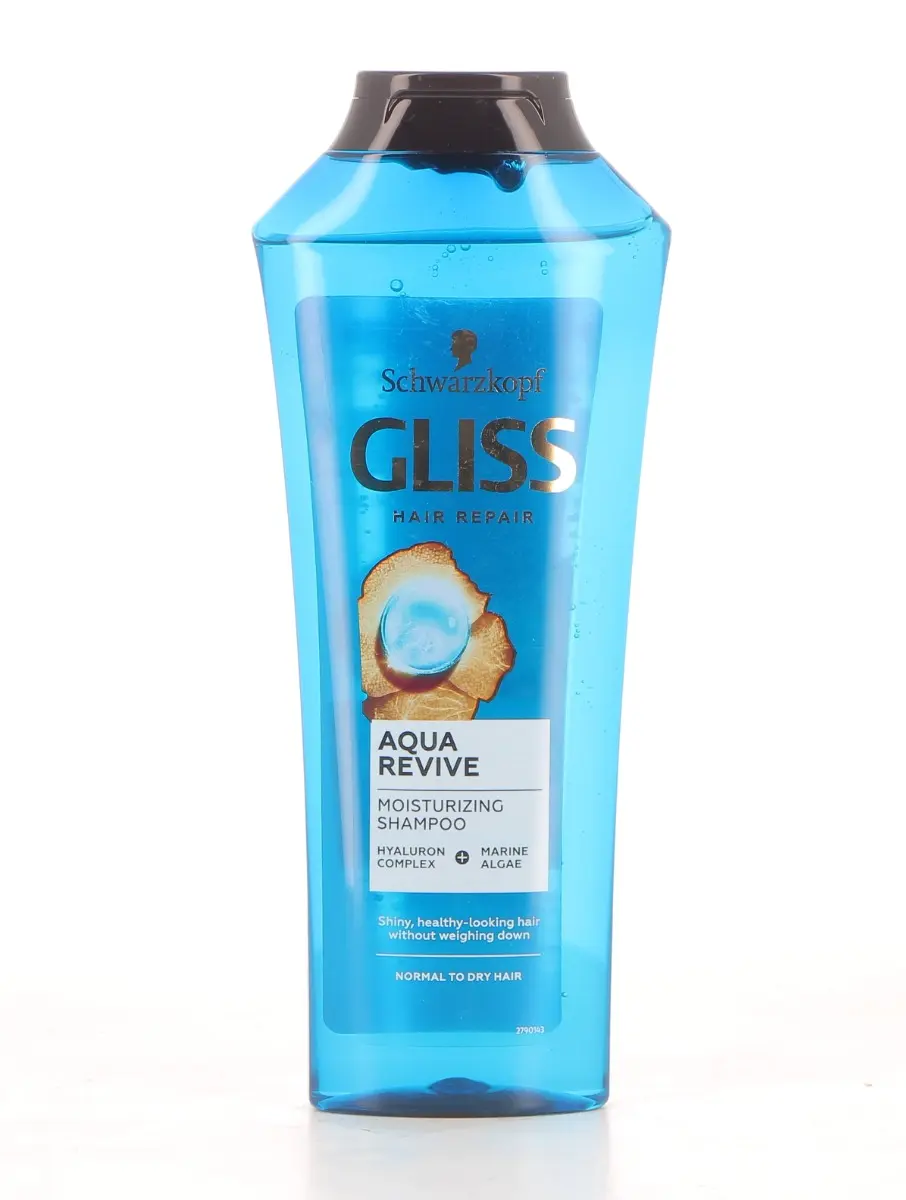 Sampon Gliss Aqua Revive pentru par normal sau uscat, cu alge marine si complex de Hyaluron 400 ml