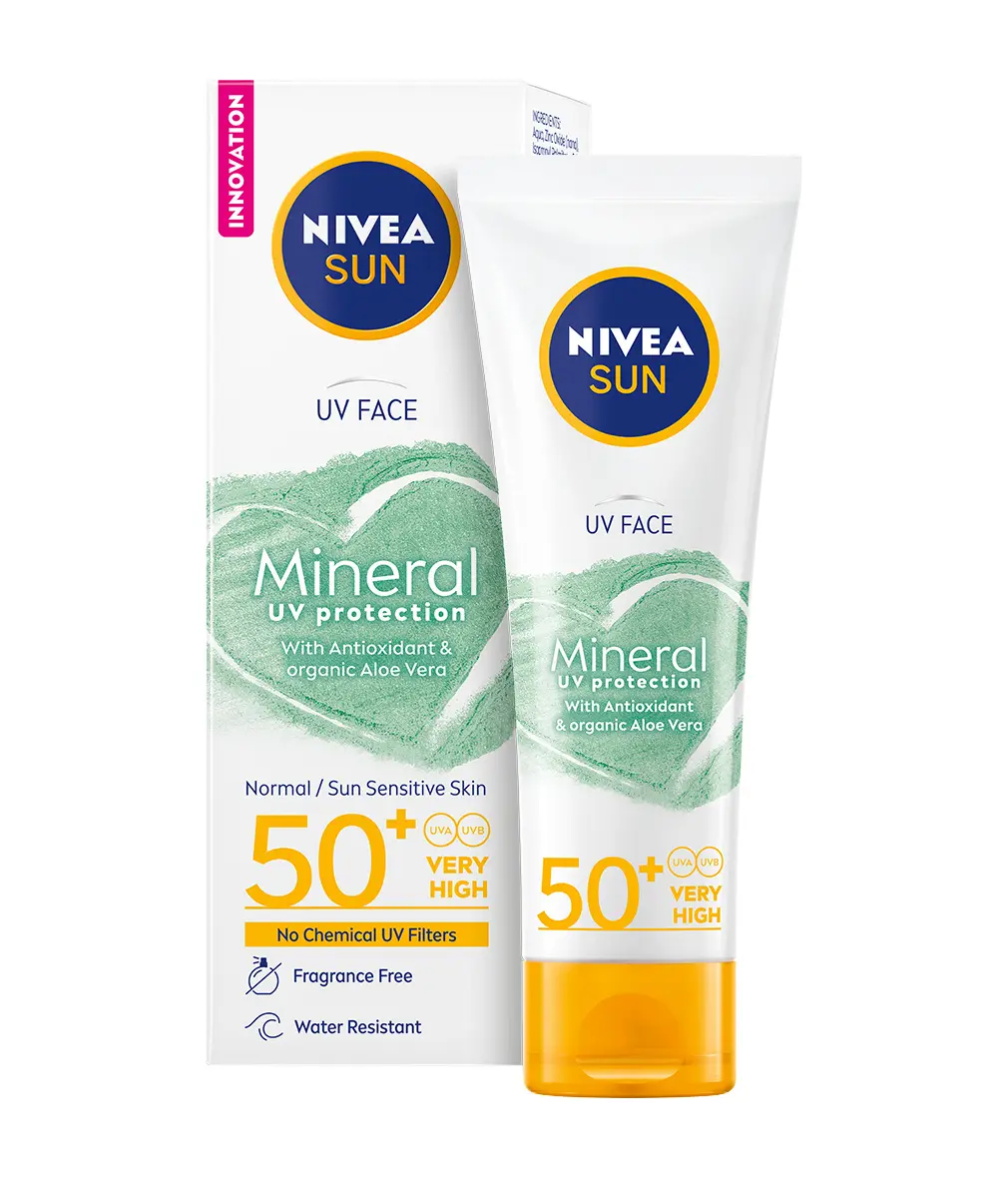 Crema de fata Nivea Sun cu filtre UV minerale, SPF50+, 50ml