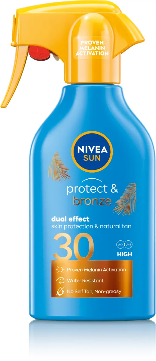 Spray bronzare Nivea Sun Protect&Bronze, cu protectie solara, SPF30, 270ml