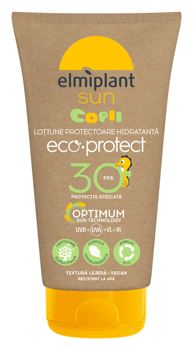 Lotiune protectie solara Elmiplant Sun Kids Milk Eco pentru copii, SPF 30, 150 ml
