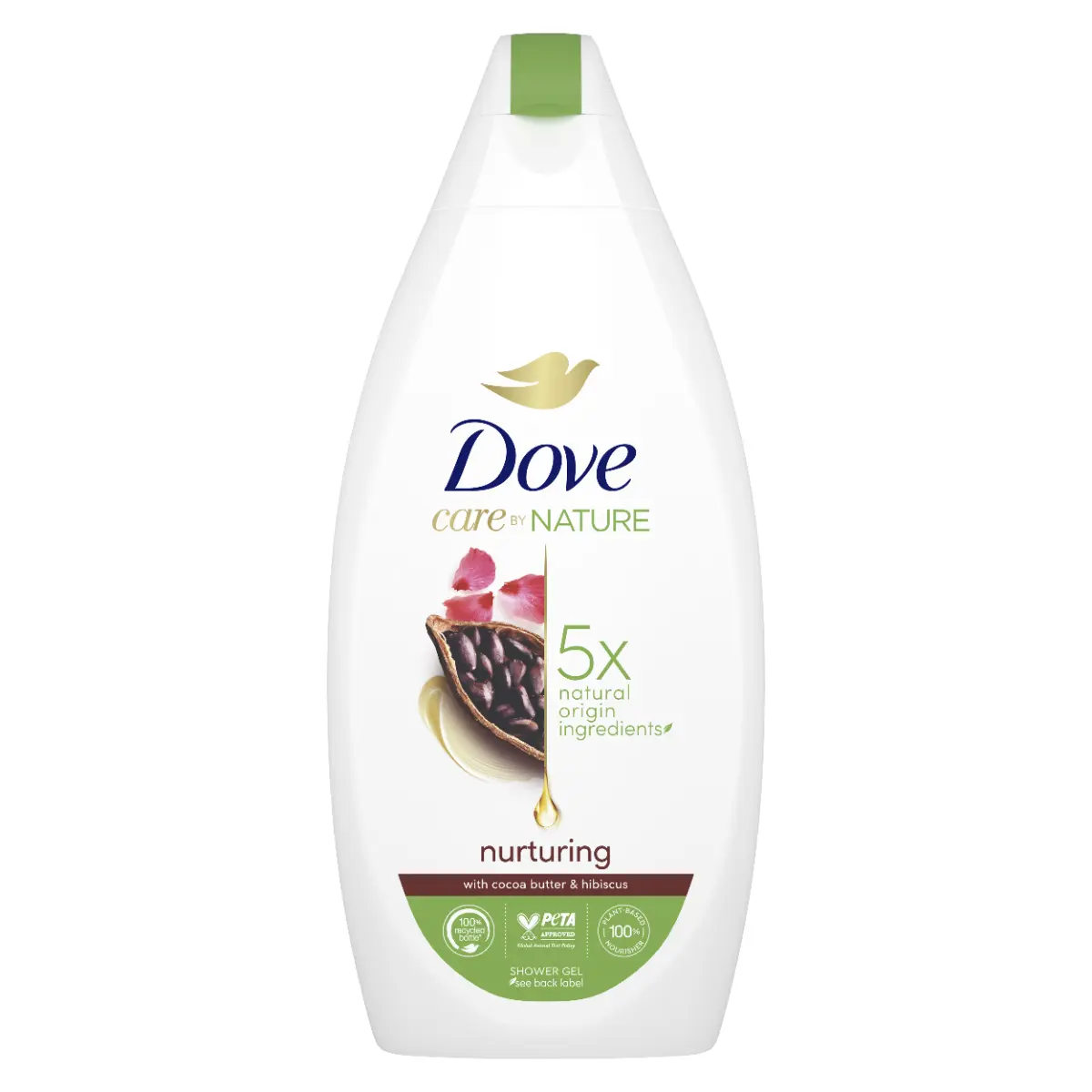 Gel de dus Dove Care by Nature Nurturing cu Unt de Cacao si Extract de Hibiscus 400ml
