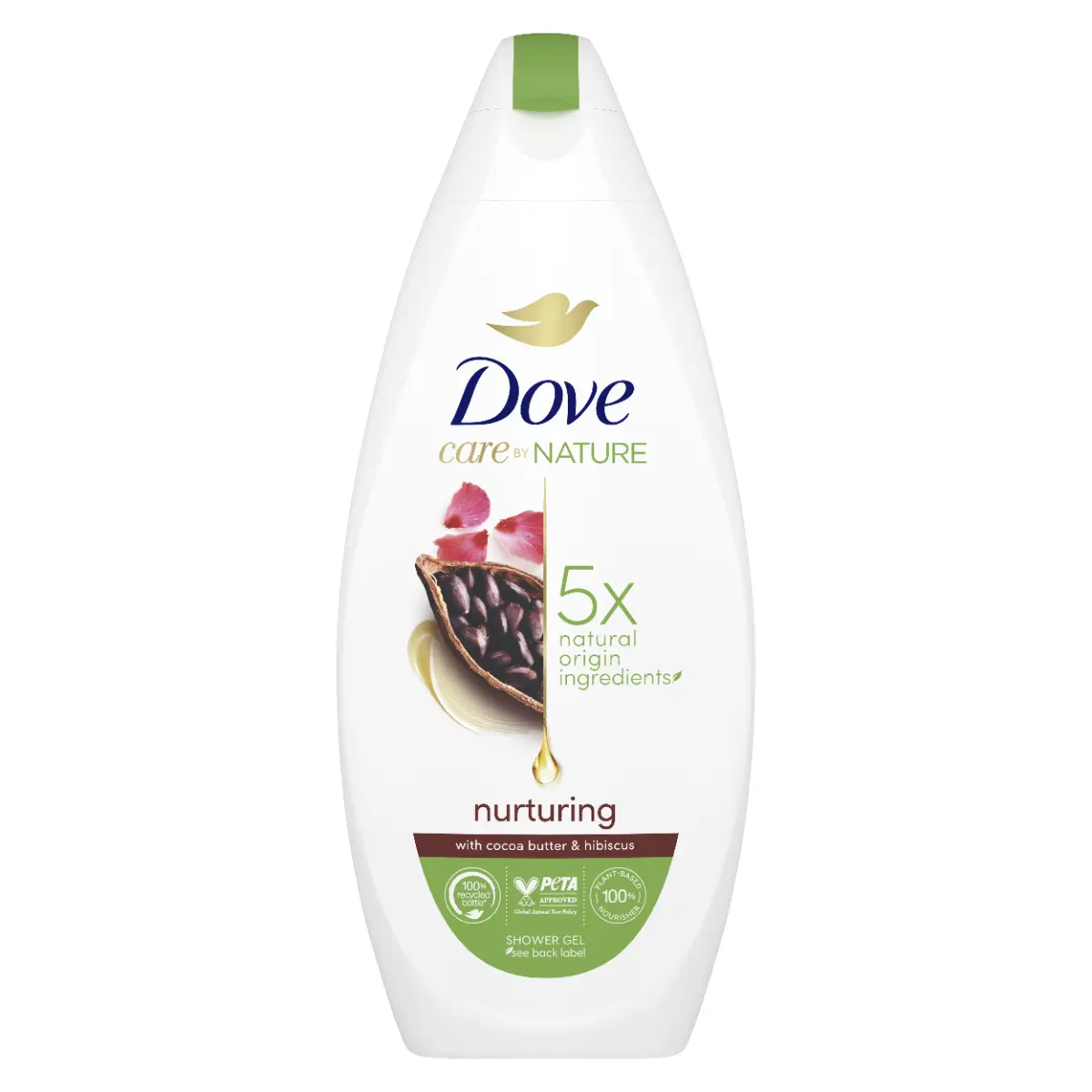 Gel de dus Dove Care by Nature Nurturing cu Unt de Cacao si Extract de Hibiscus 225ml