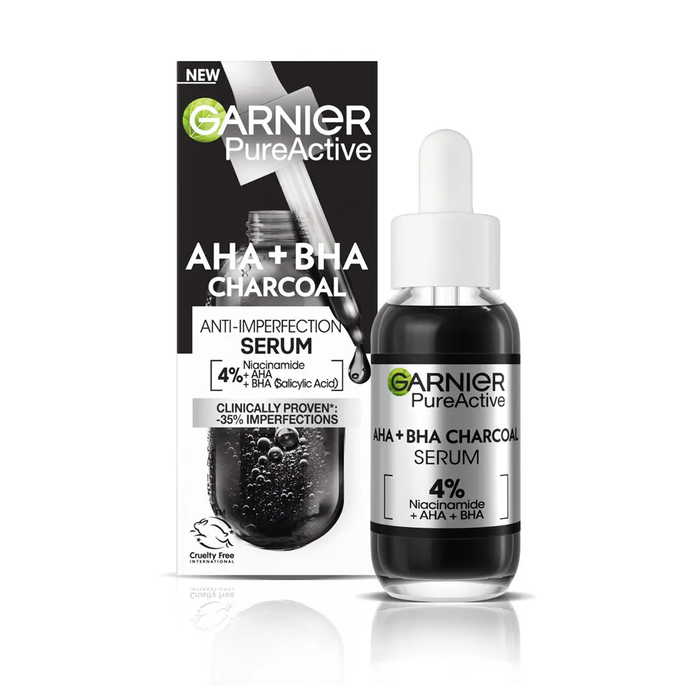 Serum anti-imperfectiuni Garnier Pure Active cu Niacinamide, AHA + BHA, 30 ml