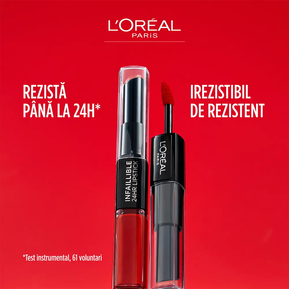 Ruj lichid rezistent la transfer L'Oreal Paris Infaillible 24H Lipstick Everlasting Paris, 6.4 ml