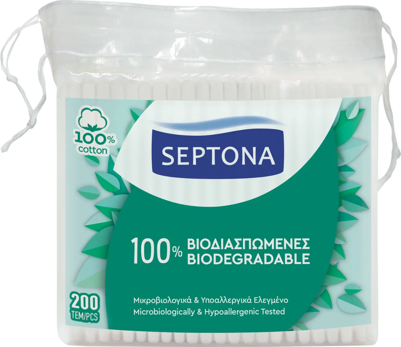 Betisoare biodegradabile Septona, punga 200 buc