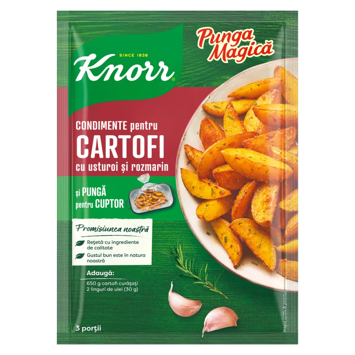 Punga Magica Knorr, mix condimente cartofi cu usturoi si rozmarin, 30g