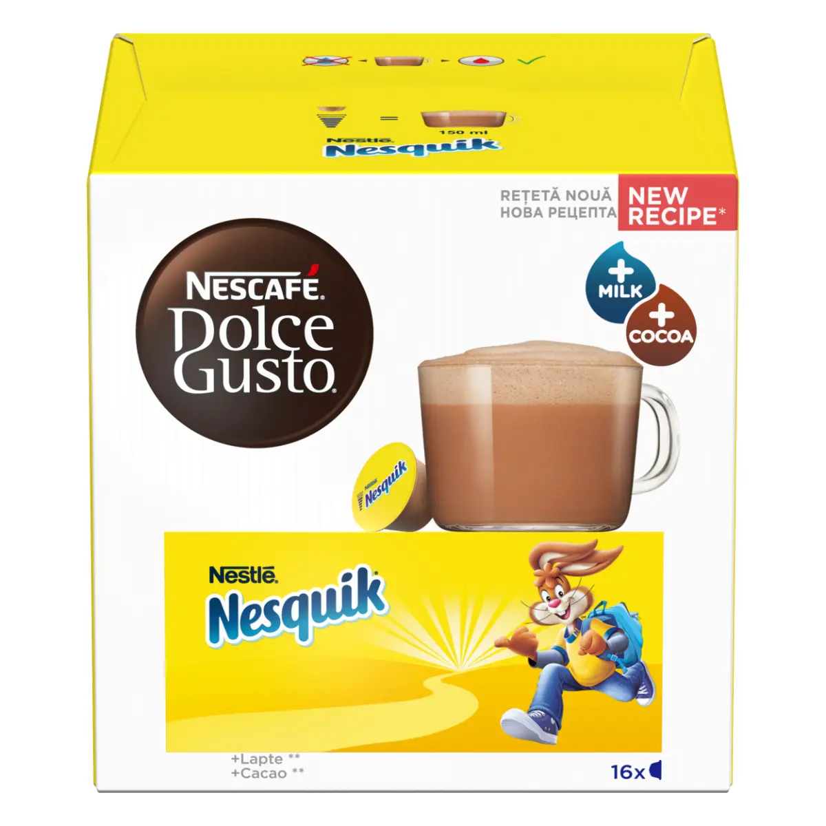 Capsule cafea Nescafe Dolce Gusto Nesquik, 16 capsule, 16 bauturi, 256g