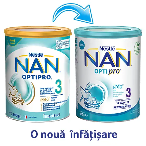 Lapte praf pentru copii de varsta mica Nestle Nan Optipro 3 HMO, de la 1 an, 800g