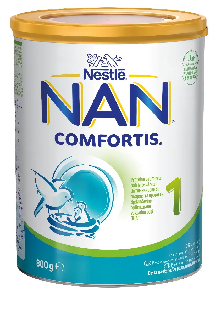Lapte de inceput pentru sugari Nestle Nan Comfortis 1, de la nastere, 800g