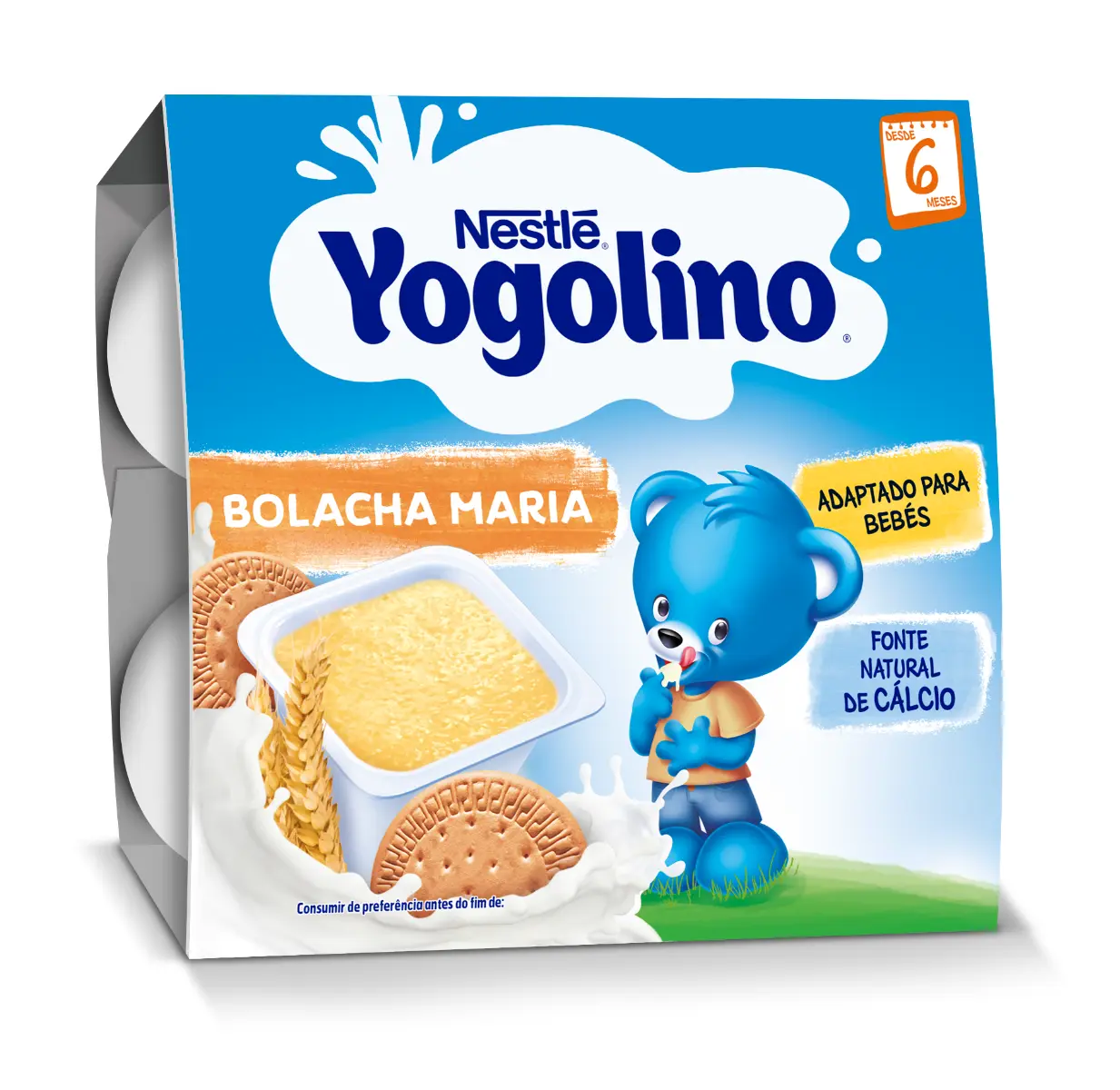 Gustare Nestle Yogolino Gustare cu lapte si biscuiti, 4 x 100g, de la 6 luni