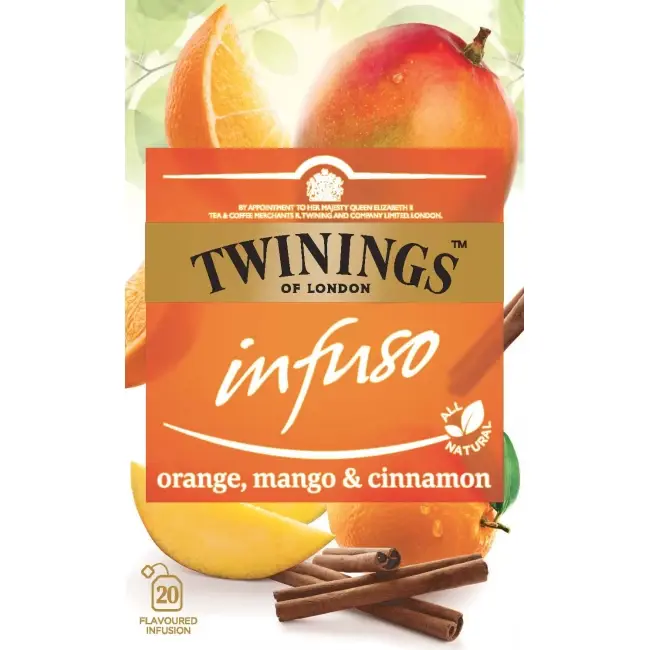 Ceai Twinings Pentru Infuzie Cu Portocala Mango Si Scortisoara 20x2g