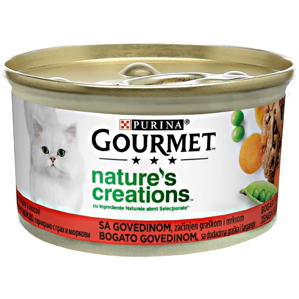 Hrana umeda pentru pisici cu vita Gourmet Nature's Creations 85g