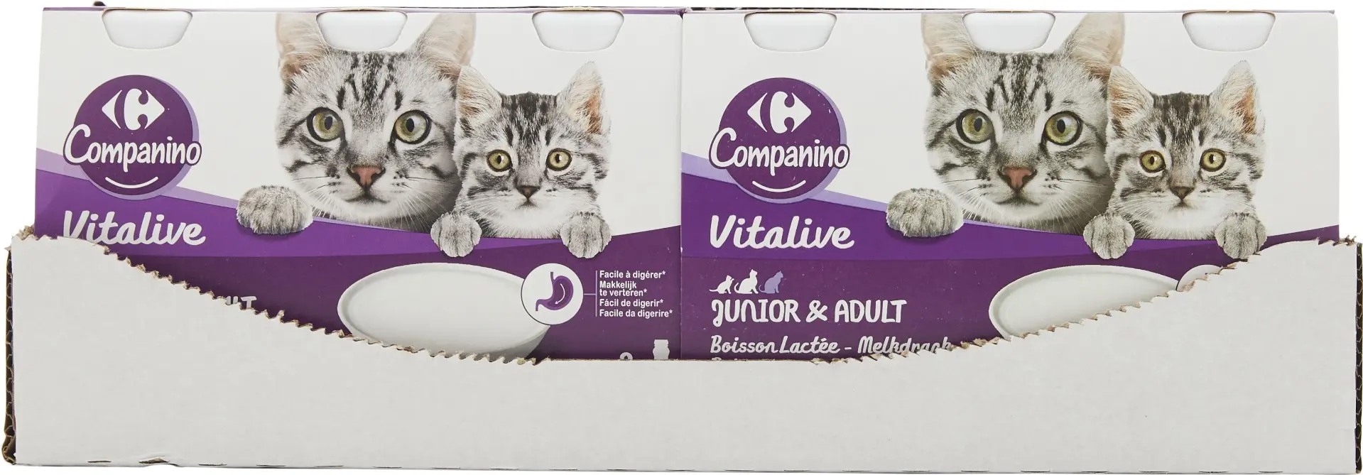 Lapte pisici Carrefour Companino junior & adult 3x200ml