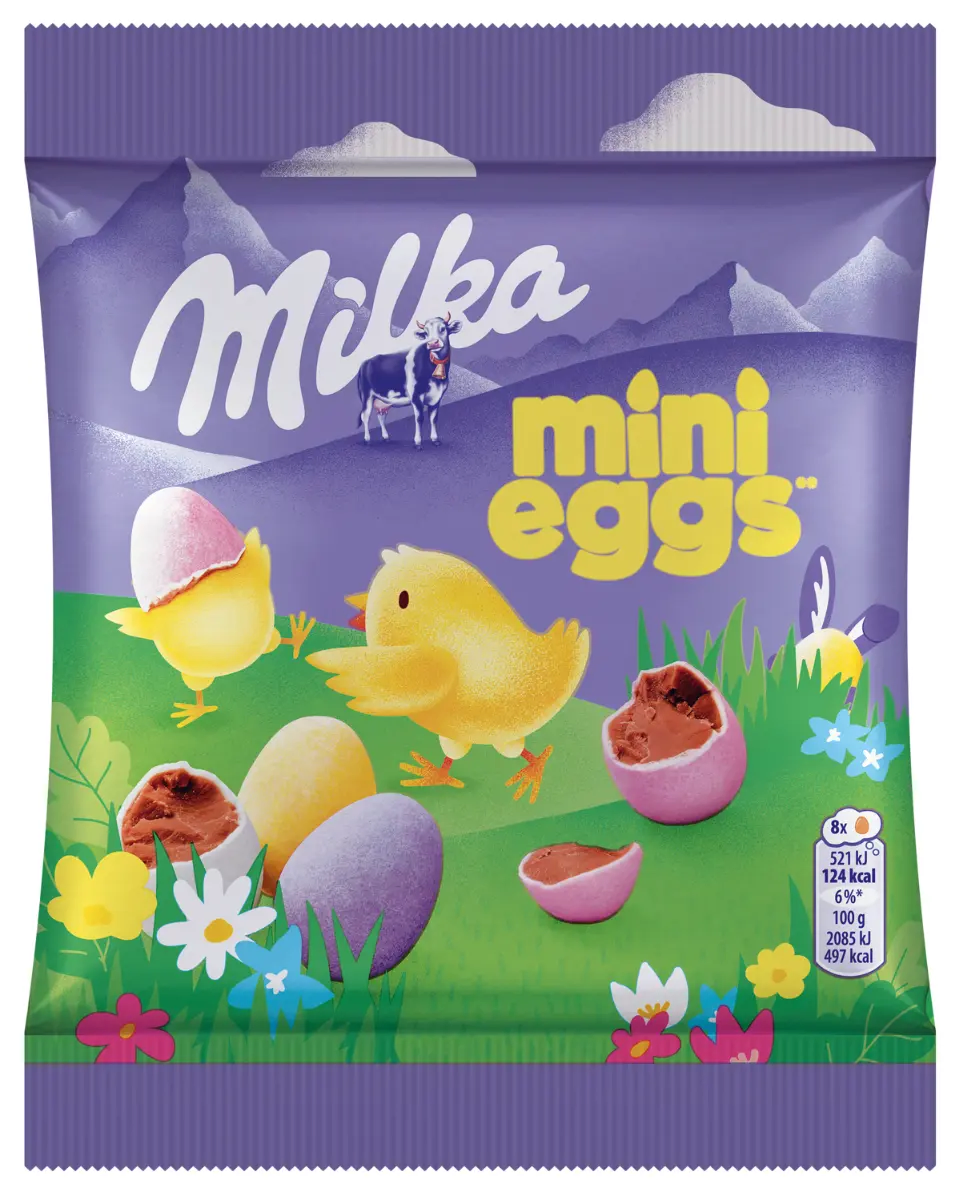 Mini oua de ciocolata cu lapte alpin Milka 100 g