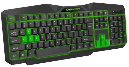 Tastatura gaming Esperanza EGK201G Tirions, USB (Negru/Verde)