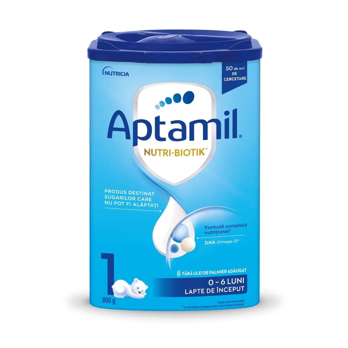 Lapte praf Aptamil 1, 0-6 luni, 800g