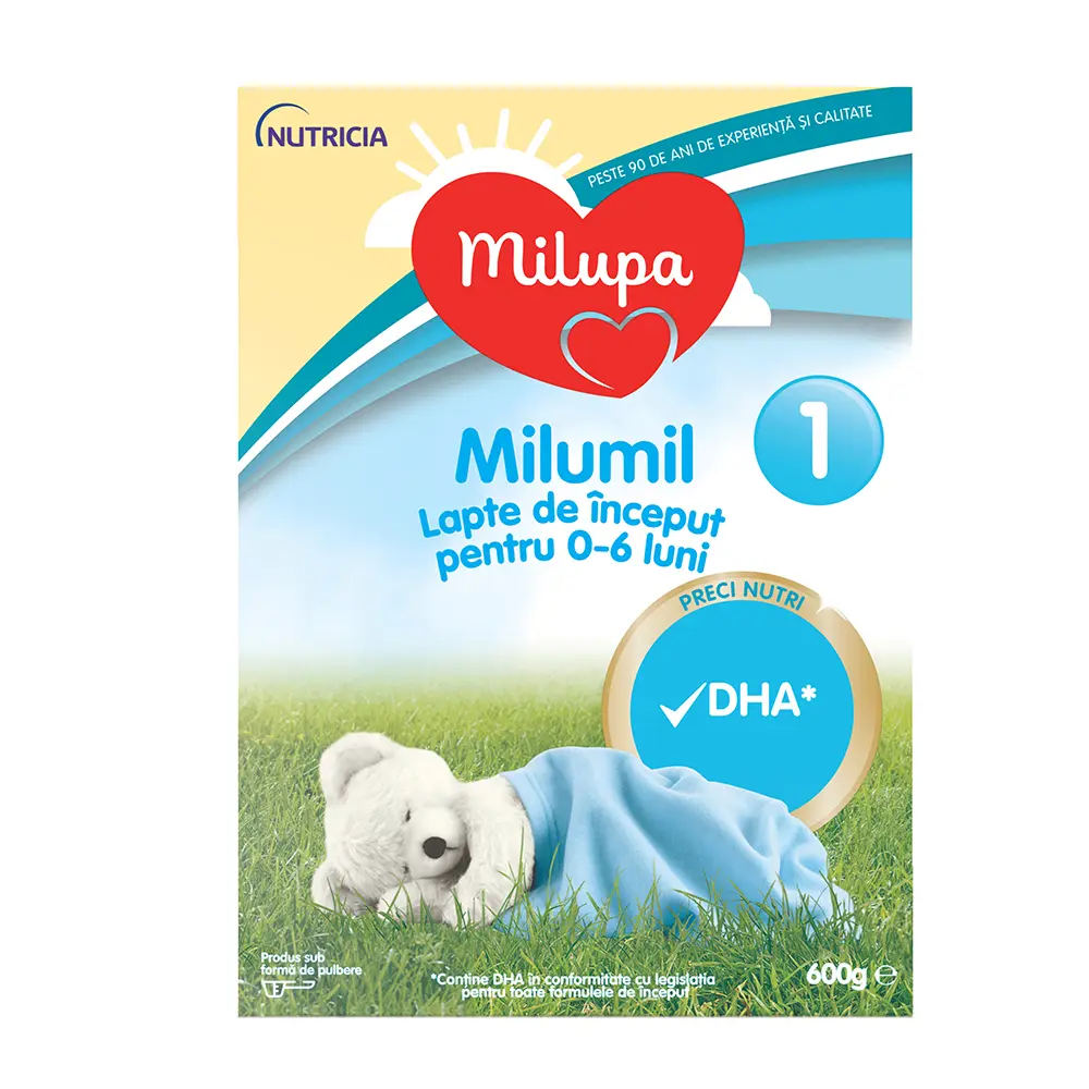 Lapte praf Milupa Milumil 1, de la 0-6 luni, 600g