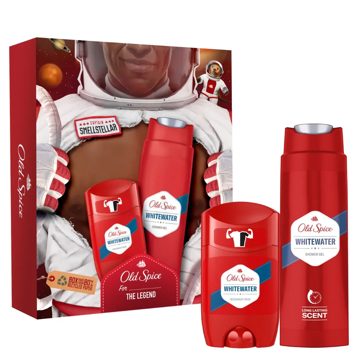 Set Cadou Old Spice Astronaut: Deodorant solid Whitewater, 50 ml + Gel de dus, 250 ml