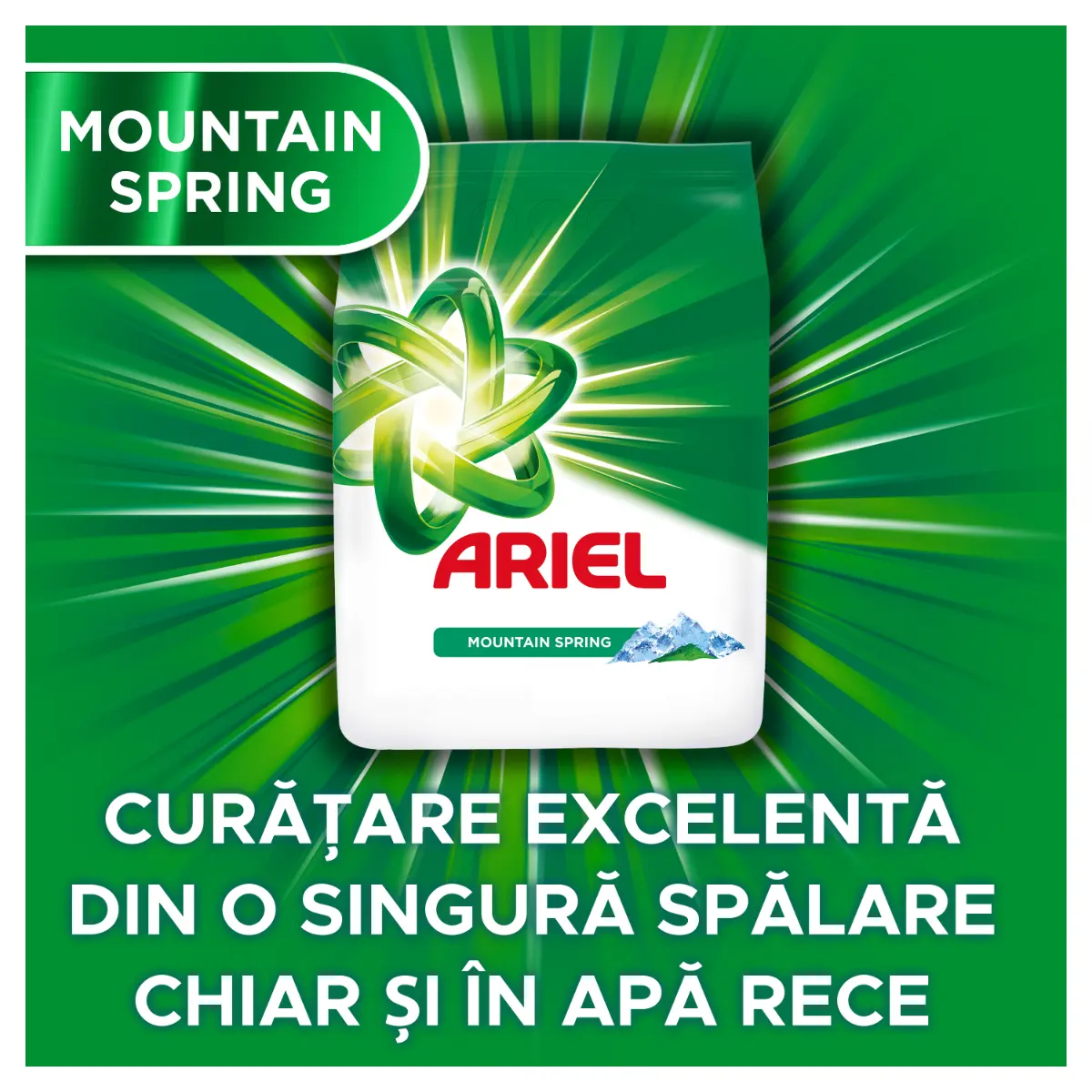 Detergent manual pudra Ariel Mountain Spring 450 g, 20 spalari