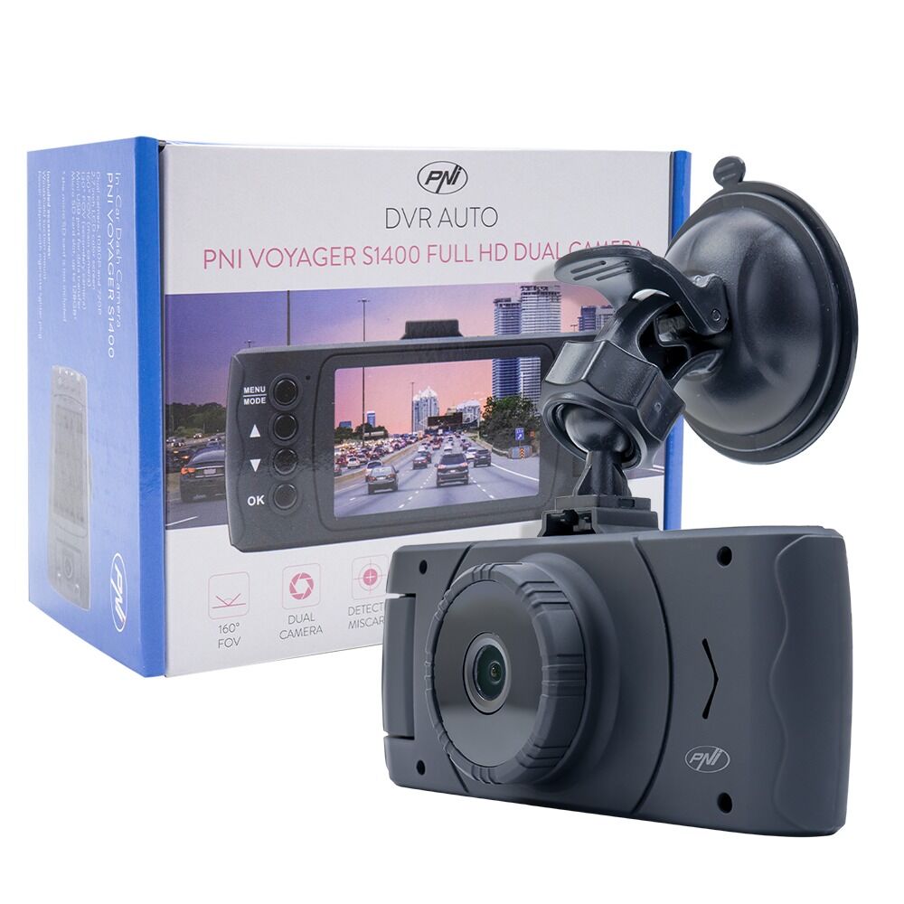 Camera auto DVR PNI Voyager S1400, Full HD, 1080p, display 2.7 inch, Dual Camera