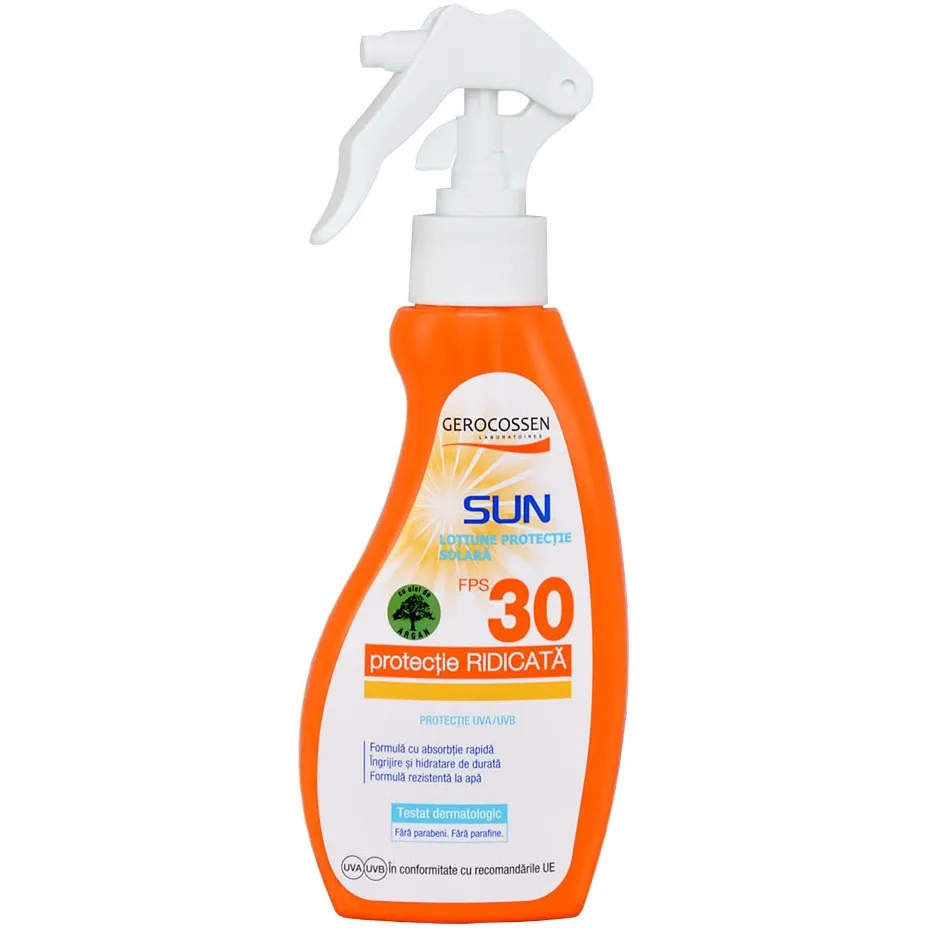 Lotiune spray Gerocossen pentru protectie solara SPF 30, 200 ml