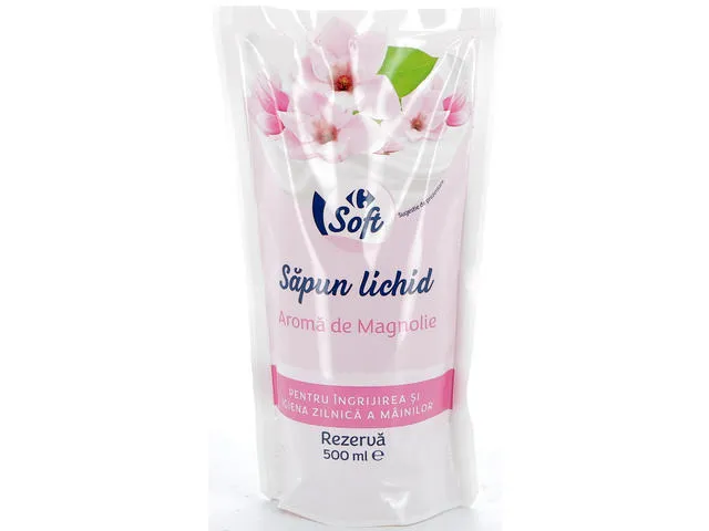 Rezerva Sapun lichid Carrefour Soft, magnolie, 500ml