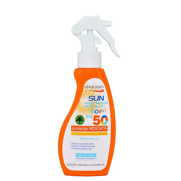 Spray Gerocossen cu protectie solara pentru copii SPF 50, Sun, 200 ml