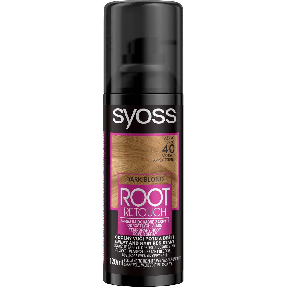 Spray colorant pentru radacina Syoss Root Retoucher Dark Blond, 120 ml