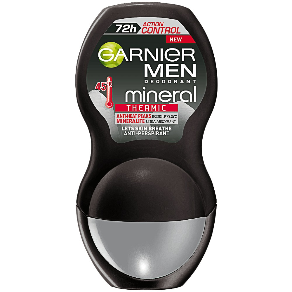 Deodorant antiperspirant roll-on pentru barbati, Garnier Mineral Action Control Thermic, 50ml