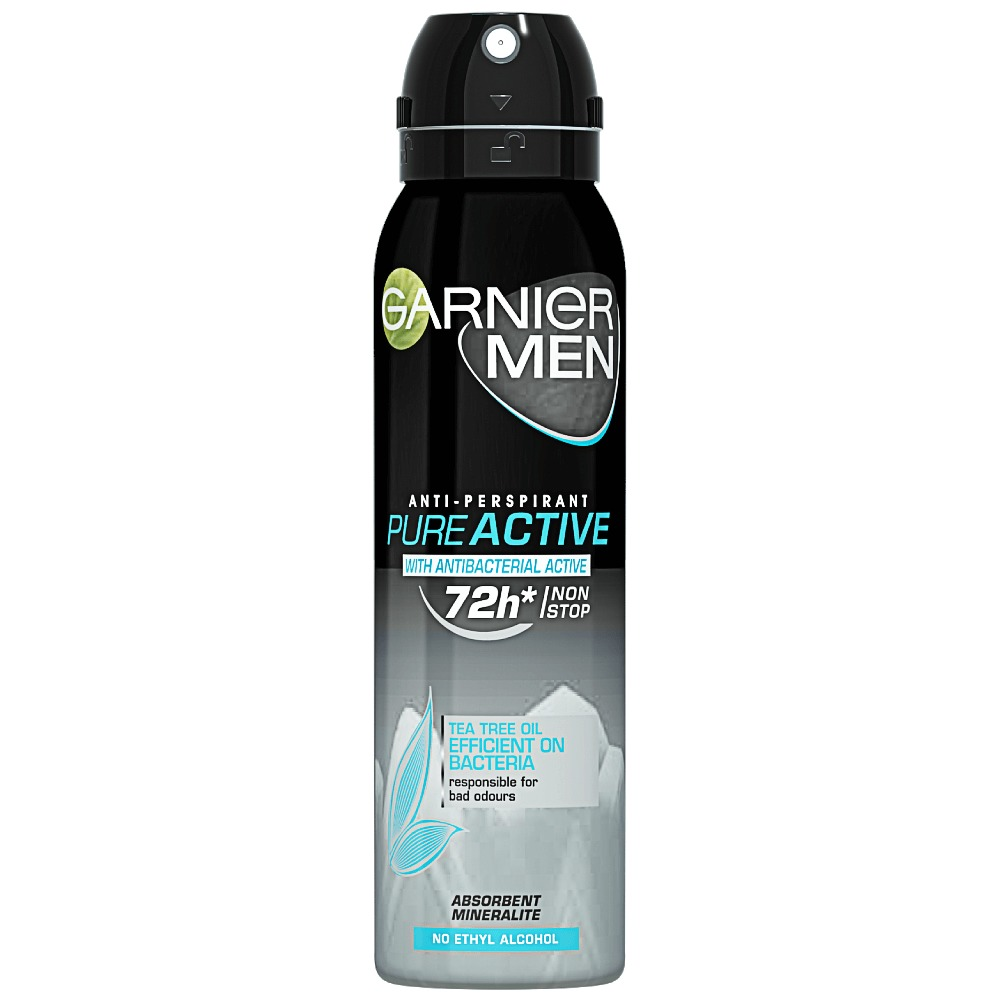 Deodorant antiperspirant spray pentru barbati, Garnier Mineral Pure Active, 150ml